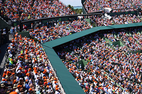 This is a stock photo from Shutterstock. This is an image of a crowded sports stadium.